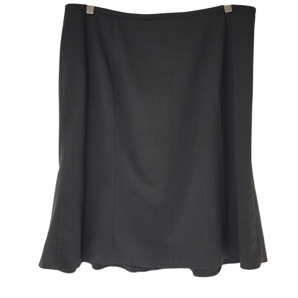 Giorgio Armani 100% Virgin Wool Flared Midi Skirt IT 50 US Sz 14 Made in‎ Italy